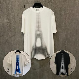No.1 Popular Dior Eiffel Tower Cotton Linen Jersey T-Shirt Replica 3 Colors def48513