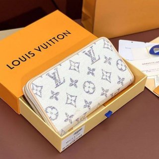 Louis Vuitton Long Wallet N Grade Embroidered Monogram Tweed M83456