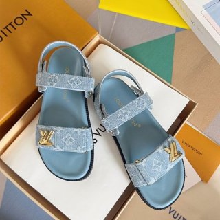 ☆Super popular☆Louis Vuitton mules Monogram copy denim flats vuz99331