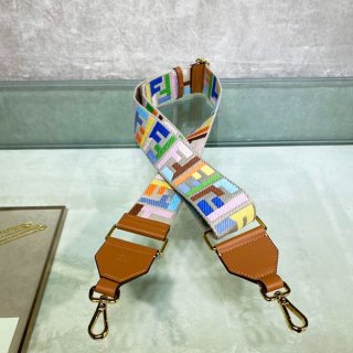 Fast delivery Fendi shoulder strap, cheap, Zucca pattern strap, logo fet50018