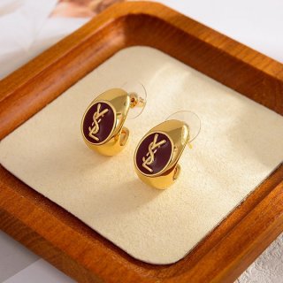 ★Popular in Japan! Saint Laurent YSL Hoop Earrings Fake Gold Sah29495