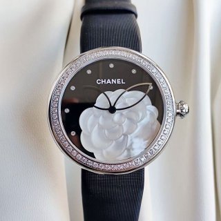 Eye-catching color Chanel Mademoiselle replica Privé white gold case H3096