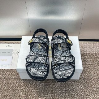 Dior Dior Act "Tweed Sandals" with Tracking Black dep91406