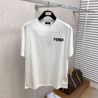 Extremely rare! Fendi short-sleeved T-shirt replica with embroidered logo fez95120