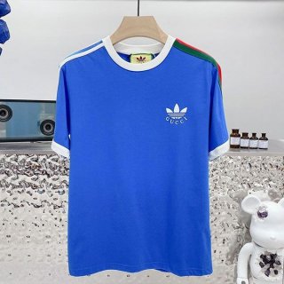 Free shipping "Adidas x Gucci" Trefoil print T-shirt copy guf04497