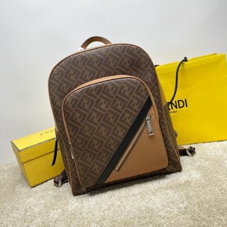 [Fendi] Backpack replica black and grey FF fabric 7VZ074A9 XSF0R2A