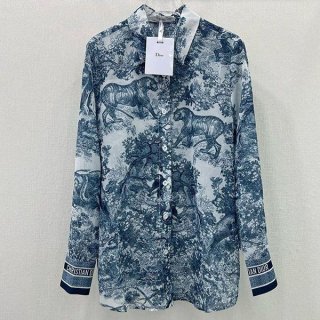 Hard to find replica Dior Toile de Jouy motif long blouse deg96561
