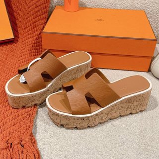 Extremely rare! Hermes Eze 30 EZE30 thick sole wooden heel sandals replica 10 colors H221026Z