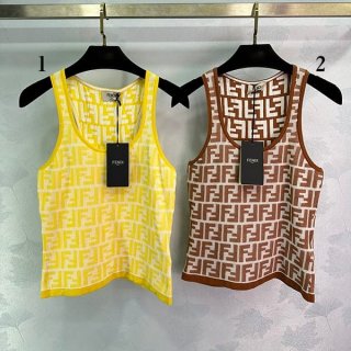 ★Popular in Japan! Fendi FF stretch cotton tank top, grade N, 2 colors, fes82460