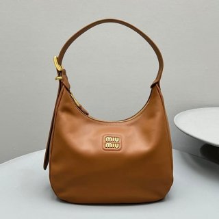 Cheap Miu Miu Parody Leather Small Hobo Bag with Tracking myw64269