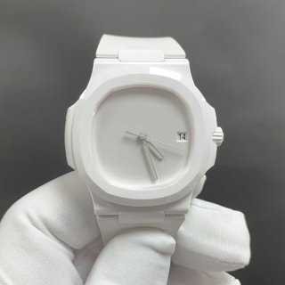 Patek Philippe Nautilus Ceramic Watch Replica Aet Remould White Space 5711 Full