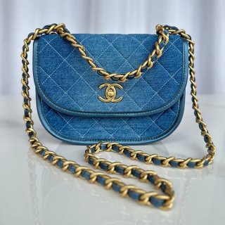Recommended Chanel Grade N Small Messenger Bag Denim shi10275
