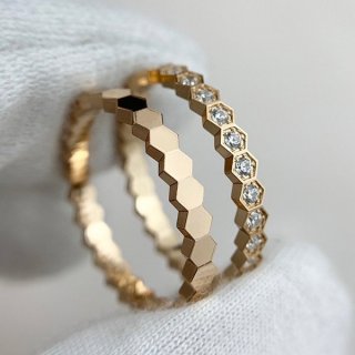 Rare Fake Chaumet BEE MY LOVE Collection Honeycomb Ring shb73889
