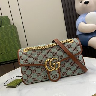 Gucci GG Super Mini Shoulder Bag Replica Pale Blue Brown 783141