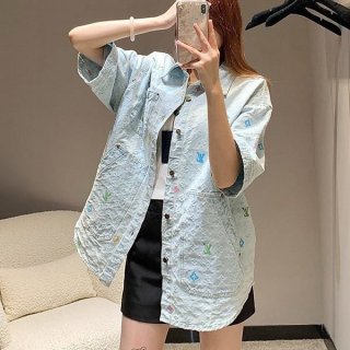 RecommendedLouis Vuitton short sleeve denim workwear shirt, grade n vuk35520