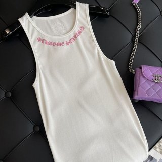 [Chrome Hearts] Rib Cross Scroll Copy Tank Top Camisole Kuj39327