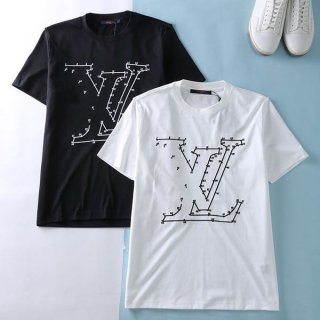 CompetitiveLouis Vuitton Replica LV Stitch Print & Embroidery T-Shirt 2 Colors vuz90956