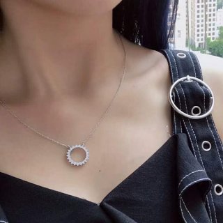 Autumn/Winter Sale Tiffany Open Circle Diamond Necklace Pendant Parody Tiw65073