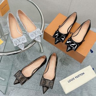 [23AW☆Ribbon/Adult cute]Louis Vuitton LV Blossom Flat Ballerina Replica 1AC8WZ