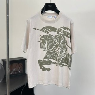 Free shipping Burberry Knight on Horseback EKD Print Cotton T-Shirt Parody Bab85263