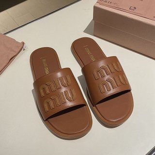 Attention ★ Miu Miu raffia-like woven slide sandals fake myp41750