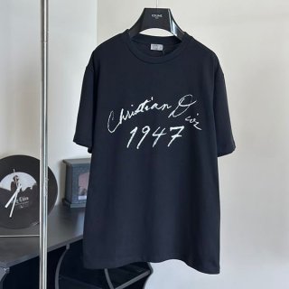 Popularity rising Dior copy handwritten style 1947 logo t-shirt dee55897