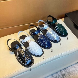 Great gift idea: fake Gucci rubber buckle strap sandals with logo in 5 colors guc95268