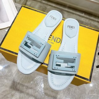Best Price Challenge Fendi FF BAGUETTE Logo Leather Slide Sandals Replica fep70642