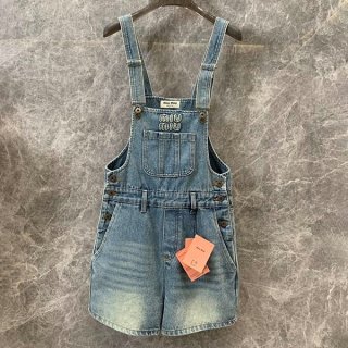 Secured Miu Miu Replica Denim Bib Mini-Dress mye52551