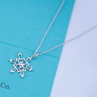 Sold out Tiffany Snowflake Necklace Replica AG925 Tin75461