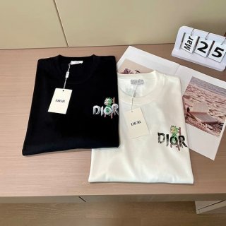 Eye-catching color Dior replica Coral logo t-shirt 2 colors dee78461