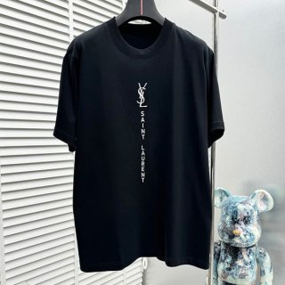 Immediate delivery Saint Laurent n-grade signature logo T-shirt Sai54214
