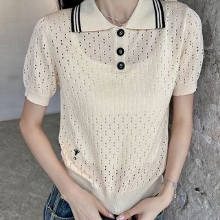 Perfect gift Dior knit T-shirt replica with honey embroidery def86269
