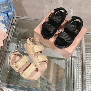 Miu Miu raffia strap sandals replica 2 colors 5X133E