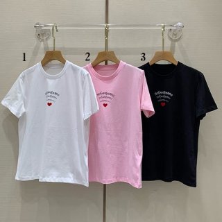 Free shipping Saint Laurent signature logo T-shirt parody 3 colors Sai11334