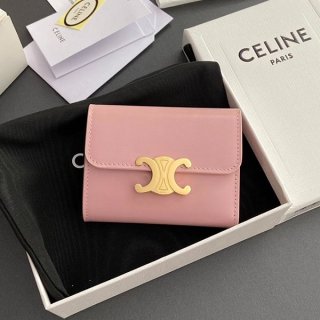 Celine Cheap Compact Wallet Triomphe Rose 10I653DPV24PP