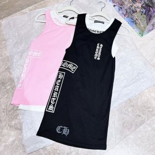 Battle for Chrome Hearts Rib Cross Scroll Fake Tank Top Camisole Kug99882