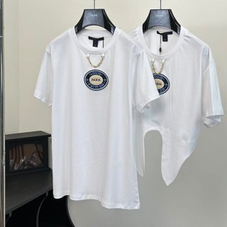 ★Popular in Japan!Louis Vuitton LV patch T-shirt summer short sleeve parody 1AFPFZ vuf90687