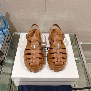 Prada Monolith Rubber Sandals Fake Logo Platform Strap Mules 1X853M