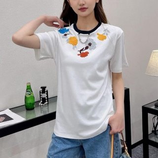 CuteLouis Vuitton Replica Embroidered Cotton T-shirt vur60228