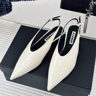 High quality Jil Sander replica leather heel pumps with back straps Jik79609