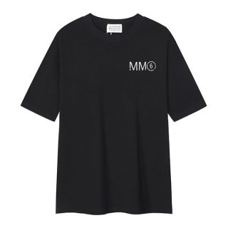 ☆Super popular☆ MM6 fake logo print crew neck short sleeve T-shirt Mau04295