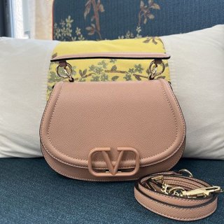 Rare Valentino V Logo Leather Shoulder Bag Vuf55668