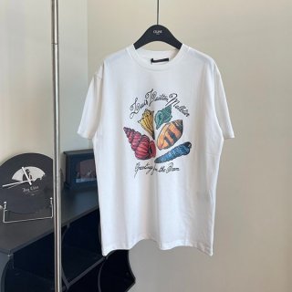 Louis Vuitton Printed Short Sleeve Cotton T-Shirt Replica 1AFR46