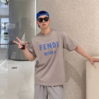 Very popular Fendi logo embroidered crew neck T-shirt replica few76196