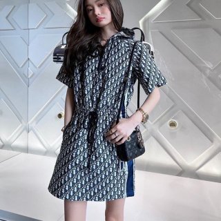 Very popular: Dior short dress in technical taffeta and jacquard