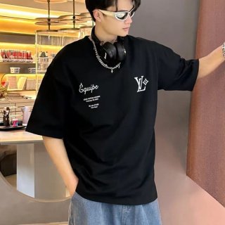 ★Popular in Japan!Louis Vuitton Faux Cotton Short Sleeve Crew Neck T-Shirt vua17758