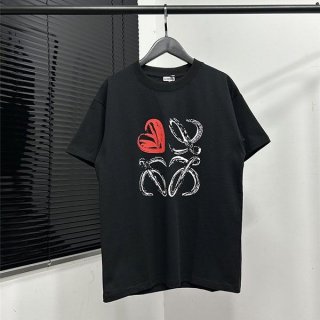 No. 1 in total sales! Loewe short-sleeved T-shirt replica, black, size M, los37067