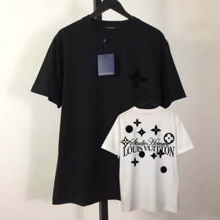 High qualityLouis Vuitton graphic crew neck T-shirt replica 2 colors vut91018