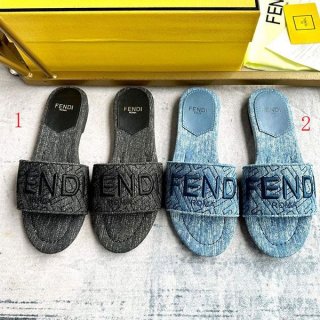 Love at first sight? Fendi Signature Replica Blue Denim Slides feh20884